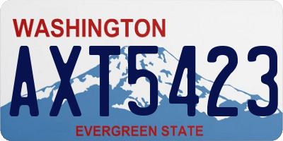 WA license plate AXT5423