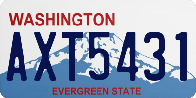 WA license plate AXT5431