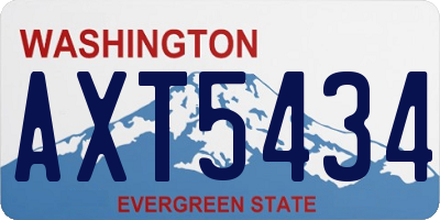 WA license plate AXT5434