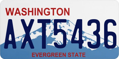 WA license plate AXT5436