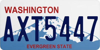 WA license plate AXT5447