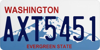 WA license plate AXT5451