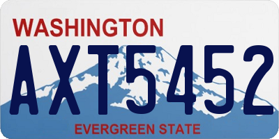 WA license plate AXT5452