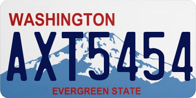 WA license plate AXT5454
