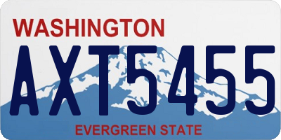 WA license plate AXT5455