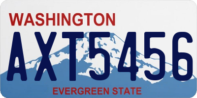 WA license plate AXT5456