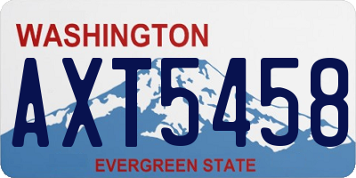 WA license plate AXT5458