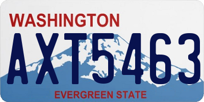 WA license plate AXT5463