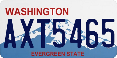WA license plate AXT5465
