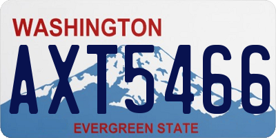 WA license plate AXT5466