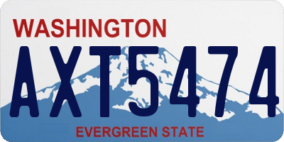 WA license plate AXT5474