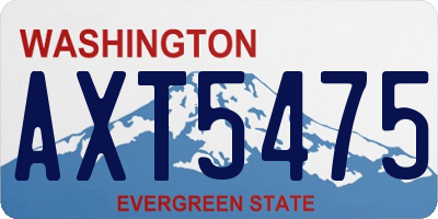 WA license plate AXT5475