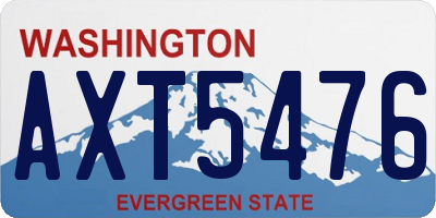 WA license plate AXT5476