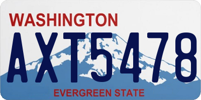 WA license plate AXT5478