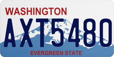 WA license plate AXT5480