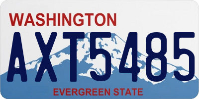 WA license plate AXT5485