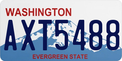 WA license plate AXT5488