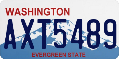 WA license plate AXT5489