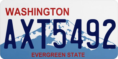 WA license plate AXT5492