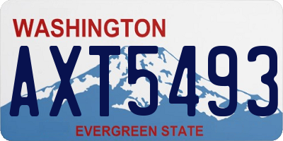 WA license plate AXT5493