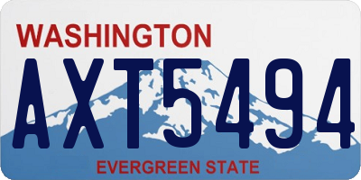 WA license plate AXT5494