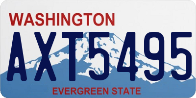 WA license plate AXT5495