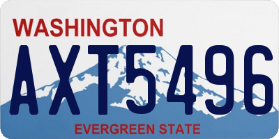 WA license plate AXT5496