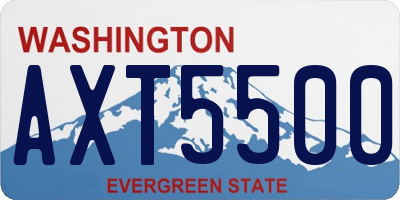 WA license plate AXT5500