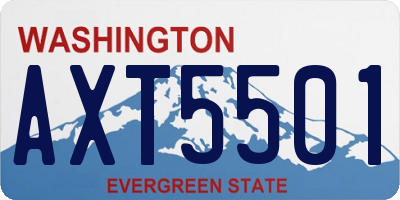 WA license plate AXT5501