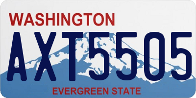 WA license plate AXT5505