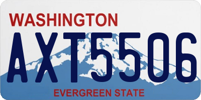 WA license plate AXT5506