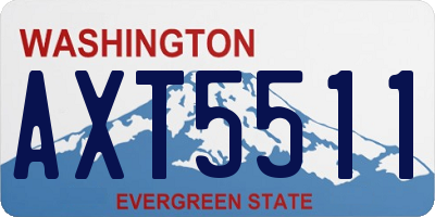 WA license plate AXT5511