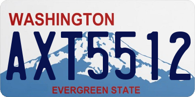 WA license plate AXT5512
