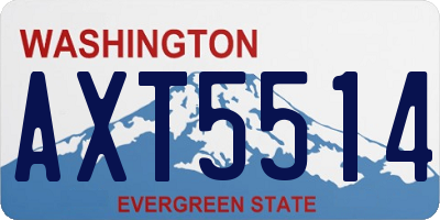 WA license plate AXT5514