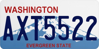 WA license plate AXT5522