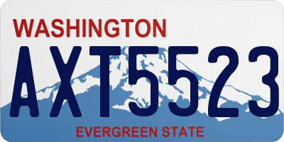 WA license plate AXT5523