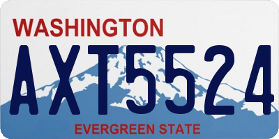 WA license plate AXT5524