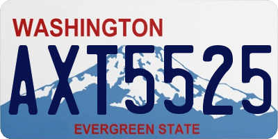 WA license plate AXT5525