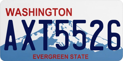 WA license plate AXT5526