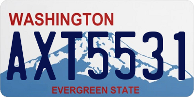 WA license plate AXT5531