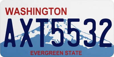 WA license plate AXT5532