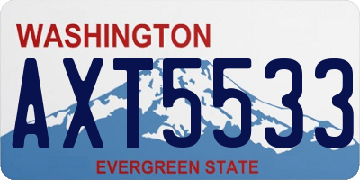 WA license plate AXT5533
