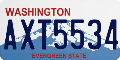WA license plate AXT5534