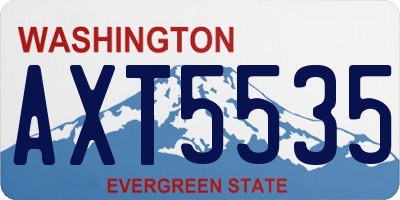 WA license plate AXT5535
