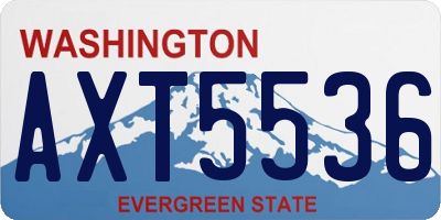WA license plate AXT5536