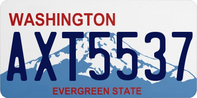 WA license plate AXT5537