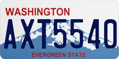 WA license plate AXT5540