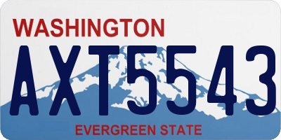 WA license plate AXT5543