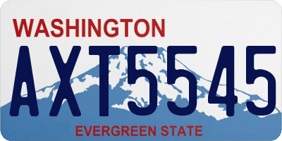 WA license plate AXT5545