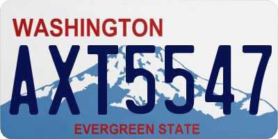 WA license plate AXT5547